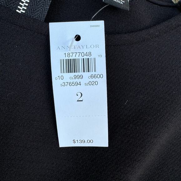 Ann Taylor Dress Black Size 2 NWT New Little Black Dress LBD Classic Event Work - Picture 8 of 9